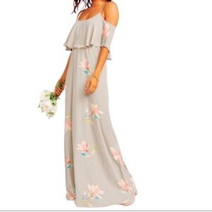 SHOW ME YOUR MUMU Caitlin Ruffle Maxi Dress Lily Showers Size Small